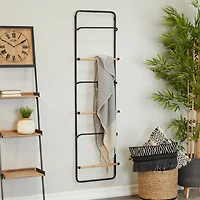 Black Metal Wall Mounted 6 Rack Magazine Holder