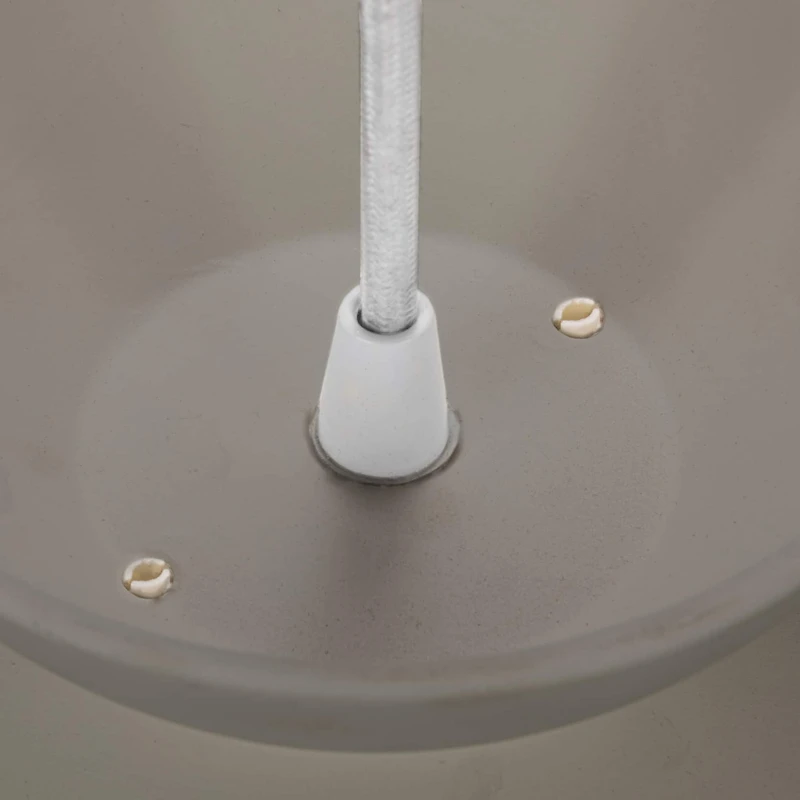 Hello Honey® Sienna Matte Charcoal Boho Ceramic Ceiling Light with White Fabric Cord