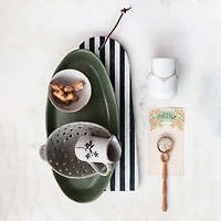 Hello Honey® 16" Black & White Striped Marble Cutting Board