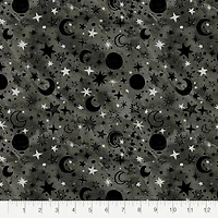 Fabric Editions Gray Starry Night Cotton Fabric