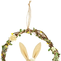 10" Bunny with Flowers Artificial Easter Twig Wreath