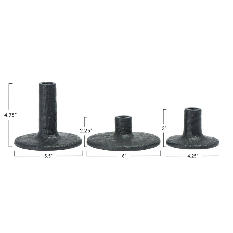 Hello Honey® Stoneware Taper Candle Holder Set