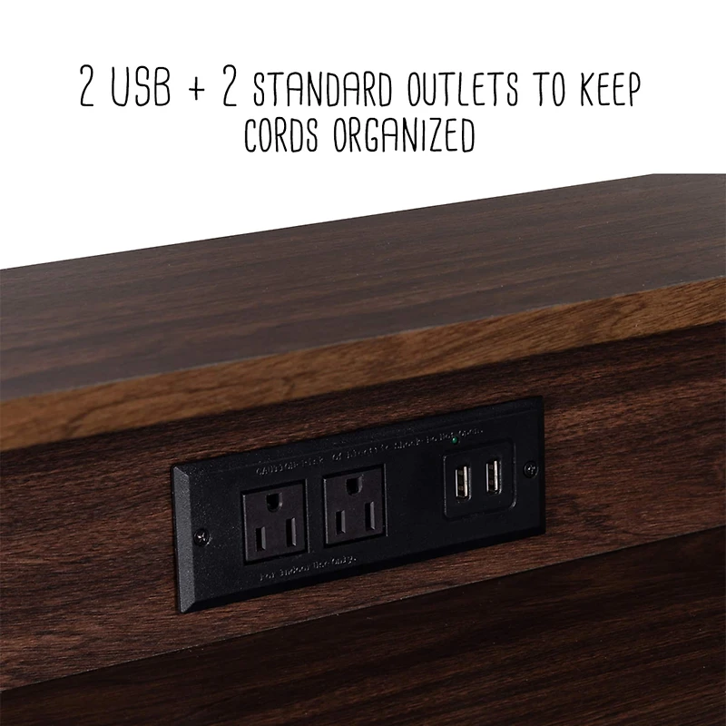 Honey Can Do Walnut & Black Computer Desk