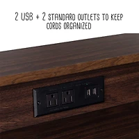 Honey Can Do Walnut & Black Computer Desk