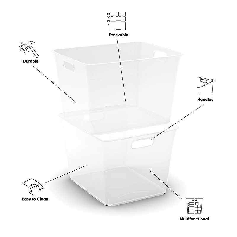 Curver® V-Basket Extra Large Clear Organizing Storage Basket