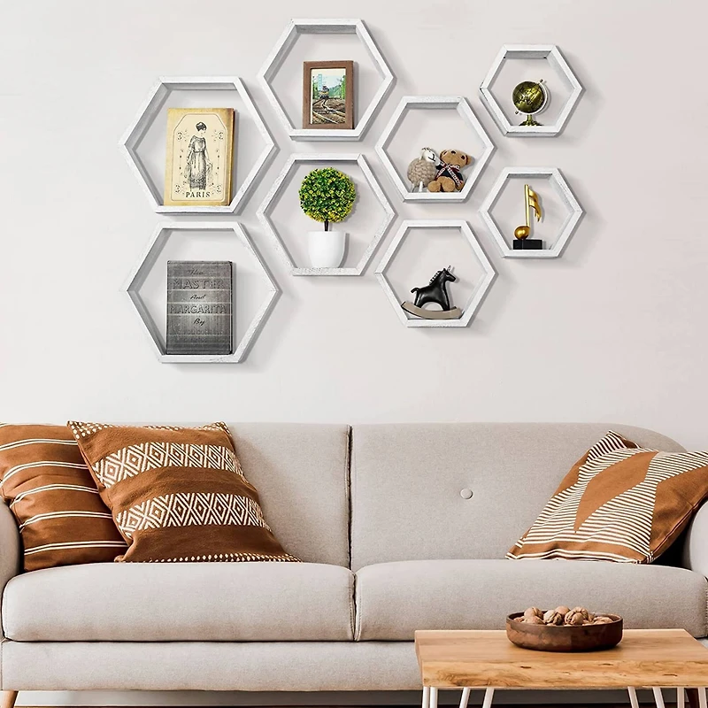 NEX™ Hexagon Honeycomb Floating Shelves Set