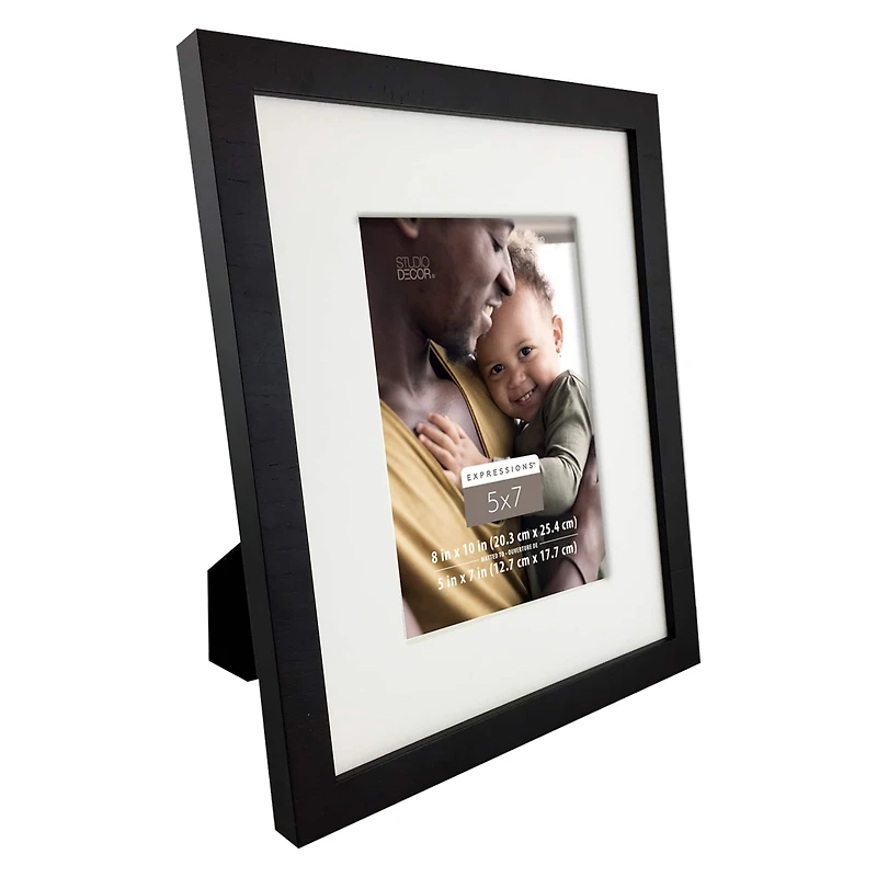 Expressions™ 5" x 7" Dark Oak Cross Grain Frame with Mat by Studio Décor®