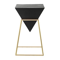 Black Wood Modern Accent Table 24" x 15" x 15"