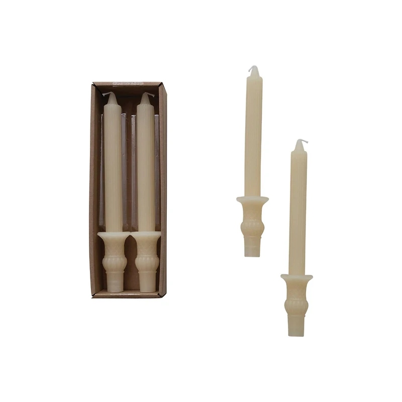 Hello Honey® 10" Unscented Taper Candles with Ornate Base