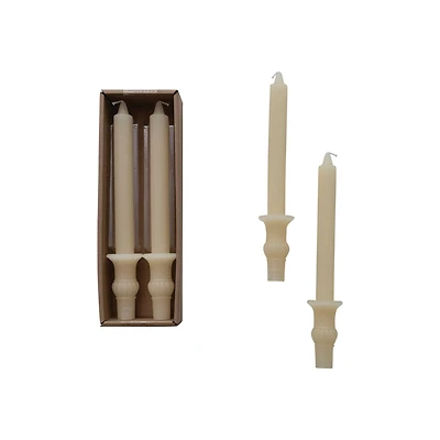 Hello Honey® 10" Unscented Taper Candles with Ornate Base
