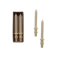 Hello Honey® 10" Unscented Taper Candles with Ornate Base