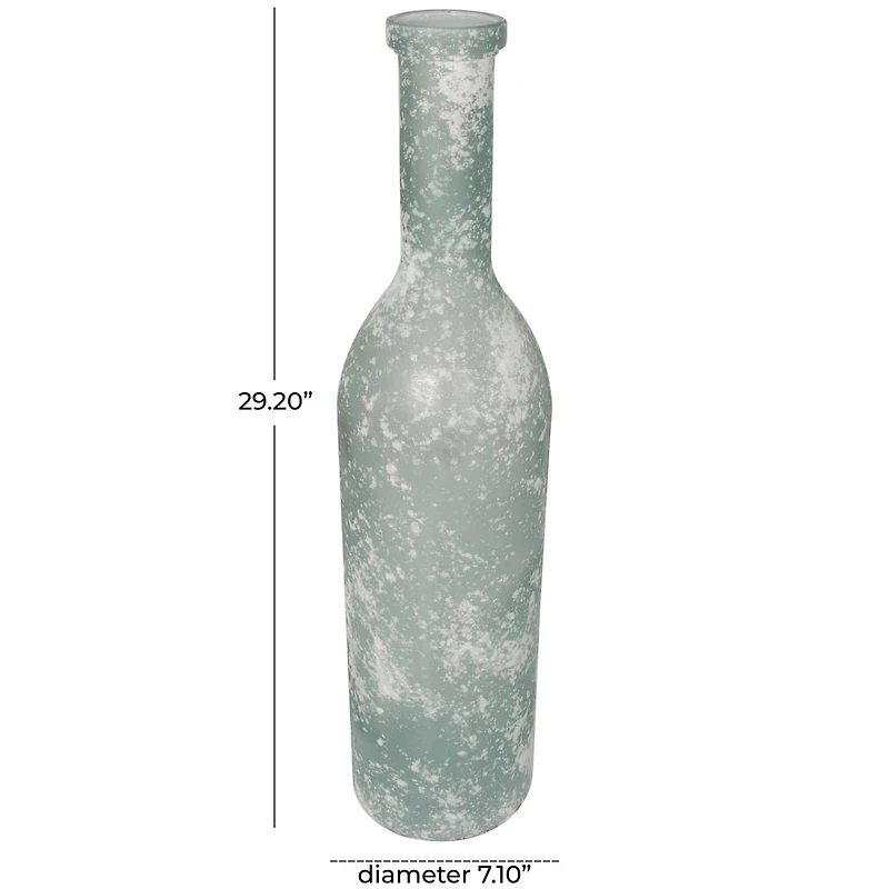 29" Frosted Spanish Bottle Glass Vase