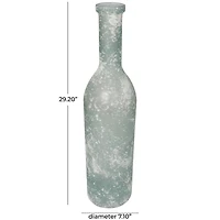 29" Frosted Spanish Bottle Glass Vase