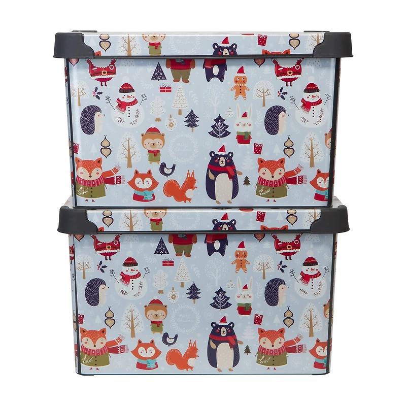Simplify Woodland Winter Storage Tote Bin