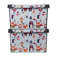 Simplify Woodland Winter Storage Tote Bin