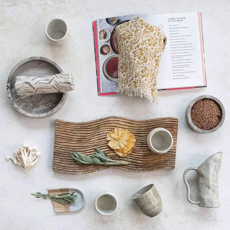 Hello Honey® 16" Walnut Finish Grooved Mango Wood Cheese & Cutting Board