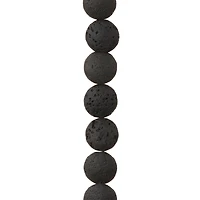 12 Pack:  Black Lava Stone Lentil Beads, 12mm by Bead Landing™