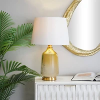 Gold Glass Glam Accent Lamp, 16" x 16" x 26"