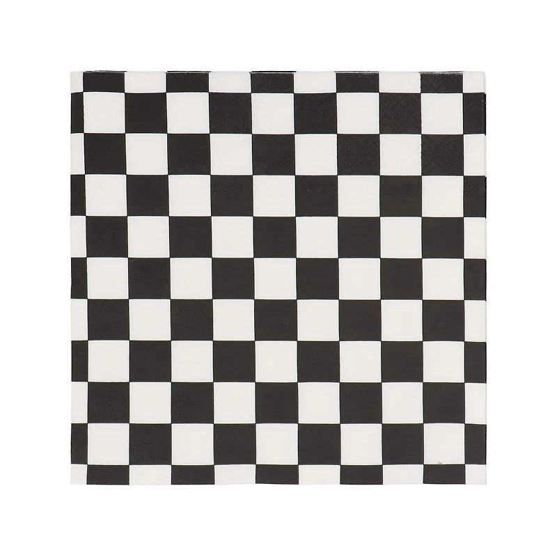 12 Packs: 20 ct. (240 total) Black & White Checker Lunch Napkins by Celebrate It™