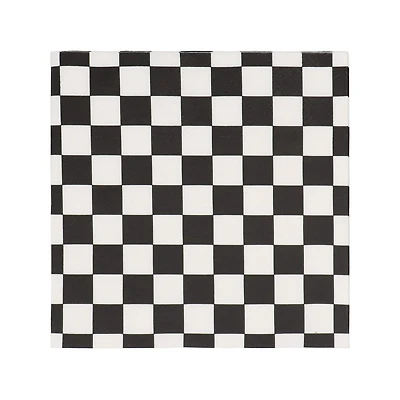 12 Packs: 20 ct. (240 total) Black & White Checker Lunch Napkins by Celebrate It™