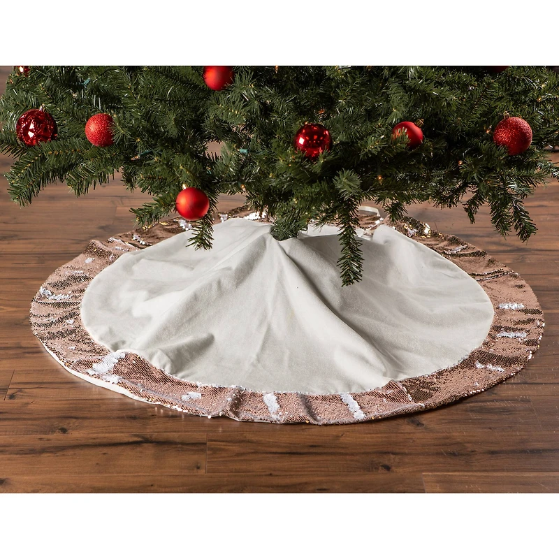 DII® Cream Sequin Velvet Holiday Tree Skirt