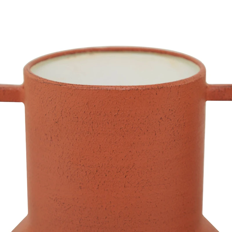 The Novogratz Orange Metal Vase with Handles Set of 2 11", 10"
