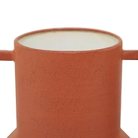 The Novogratz Orange Metal Vase with Handles Set of 2 11", 10"