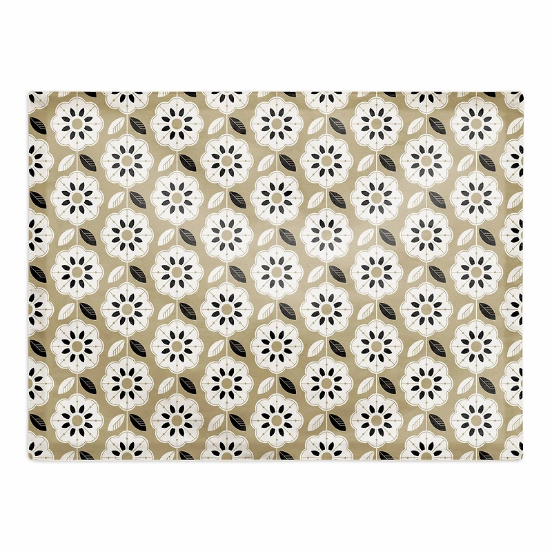 Mod Gold Flower 18" x 14" Cotton Twill Placemat