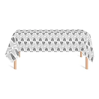 Mid Mod Gray Florals Tablecloth