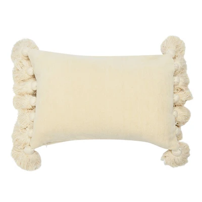 Hello Honey® Cream Chenille Lumbar Pillow with Tassels