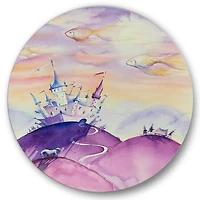 Designart - Fairy Tale Kingdom On Purple Mountain Top