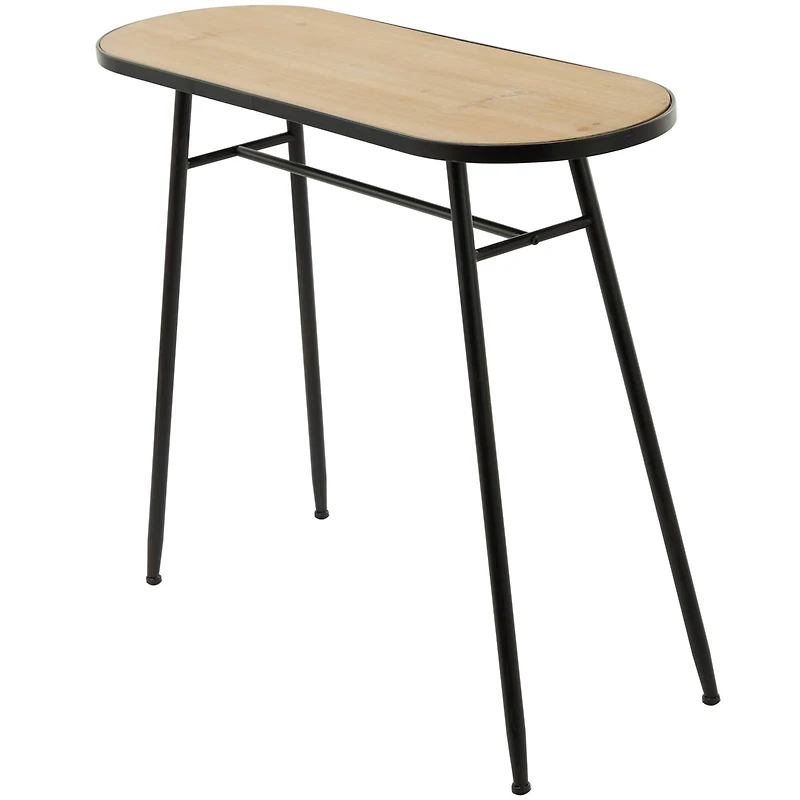 30" Brown Metal Industrial Console Table