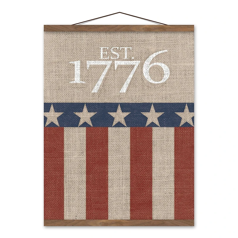 Est. 1776 Teak Hanging Canvas