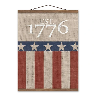 Est. 1776 Teak Hanging Canvas