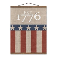 Est. 1776 Teak Hanging Canvas