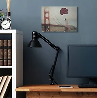 Stupell Industries Bridge Girl Balloons Abstract Modern Collage Design Canvas Wall Art