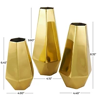 Stainless Steel Geometric Hexagon Shaped Vase Set