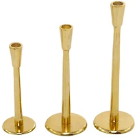 The Novogratz Gold Aluminum Tapered Candle Holder Set
