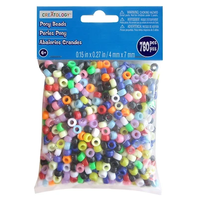 Opaque Pony Beads by Creatology™, 4mm x 7mm