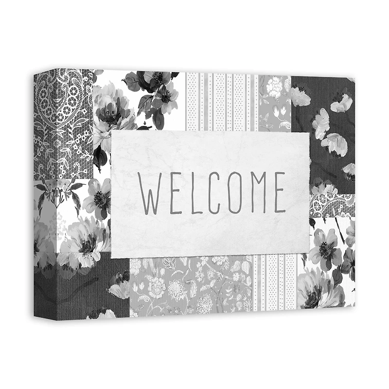Spring Floral Patchwork 1 11" x 14" Canvas Wall Art