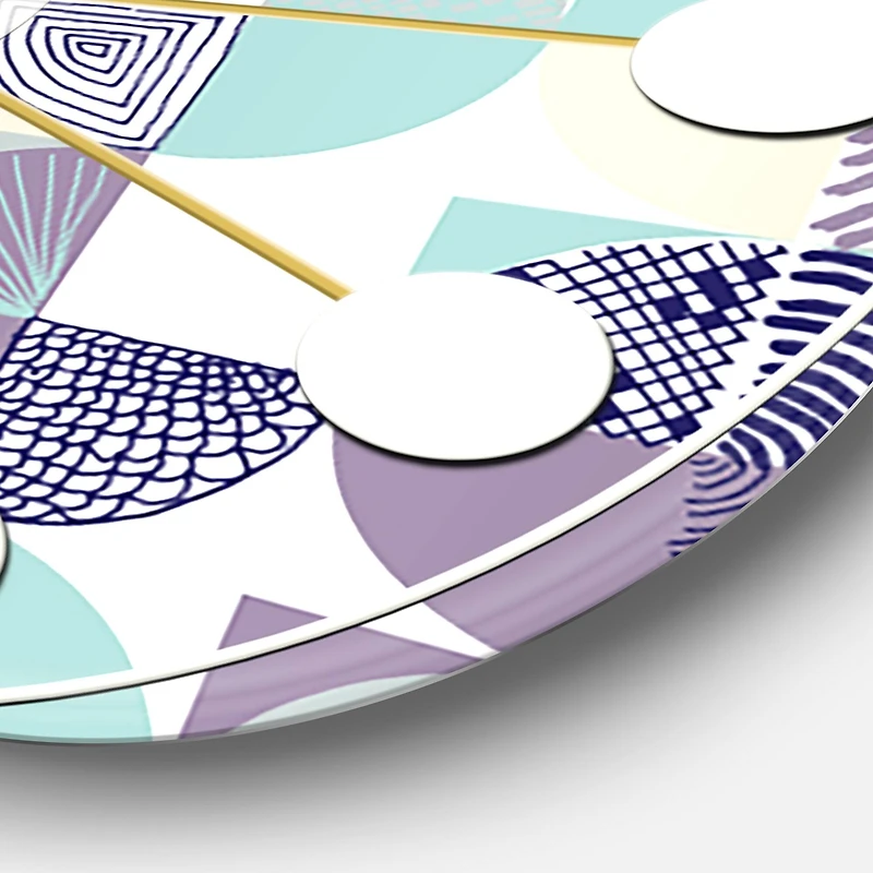 Designart 'Retro Geometric Design Iv Mid-Century Modern Wall Clock