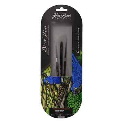 Silver Brush Limited Black Velvet® 3 Piece Watercolor & Gouache Brush Set