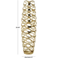 Gold Aluminum Geometric Tall Cutout Vase