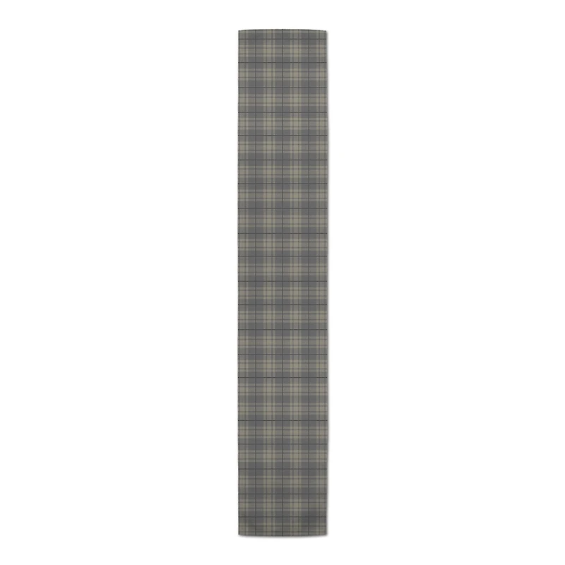 Dark Gray Plaid Indoor/Outdoor Table Runner