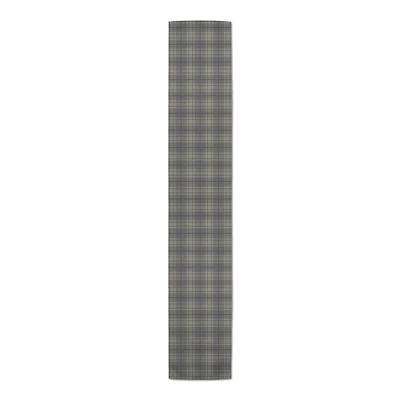 Dark Gray Plaid Indoor/Outdoor Table Runner