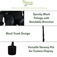 5ft. Artificial Halloween Black Fiddle Leaf Tree