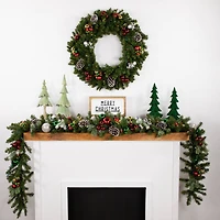 30" Pre-Lit Christmas Artificial Canadian Pine Wreath