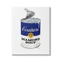 Stupell Industries Couture Blue Condensed Diamond Soup Can Sparkle Pattern Canvas Wall Art