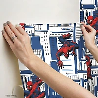 RoomMates Blue Spider-Man Cityscape Peel & Stick Wallpaper