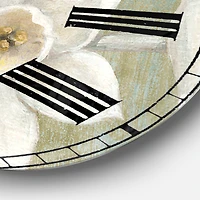Designart 'Pure Pastel White Flowers Traditional Wall Clock